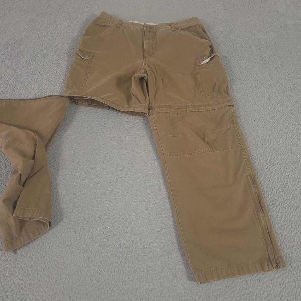 Guide Series Pants Mens 36x31 Brown Convertible Cargo Straight Leg Cotton Pocket